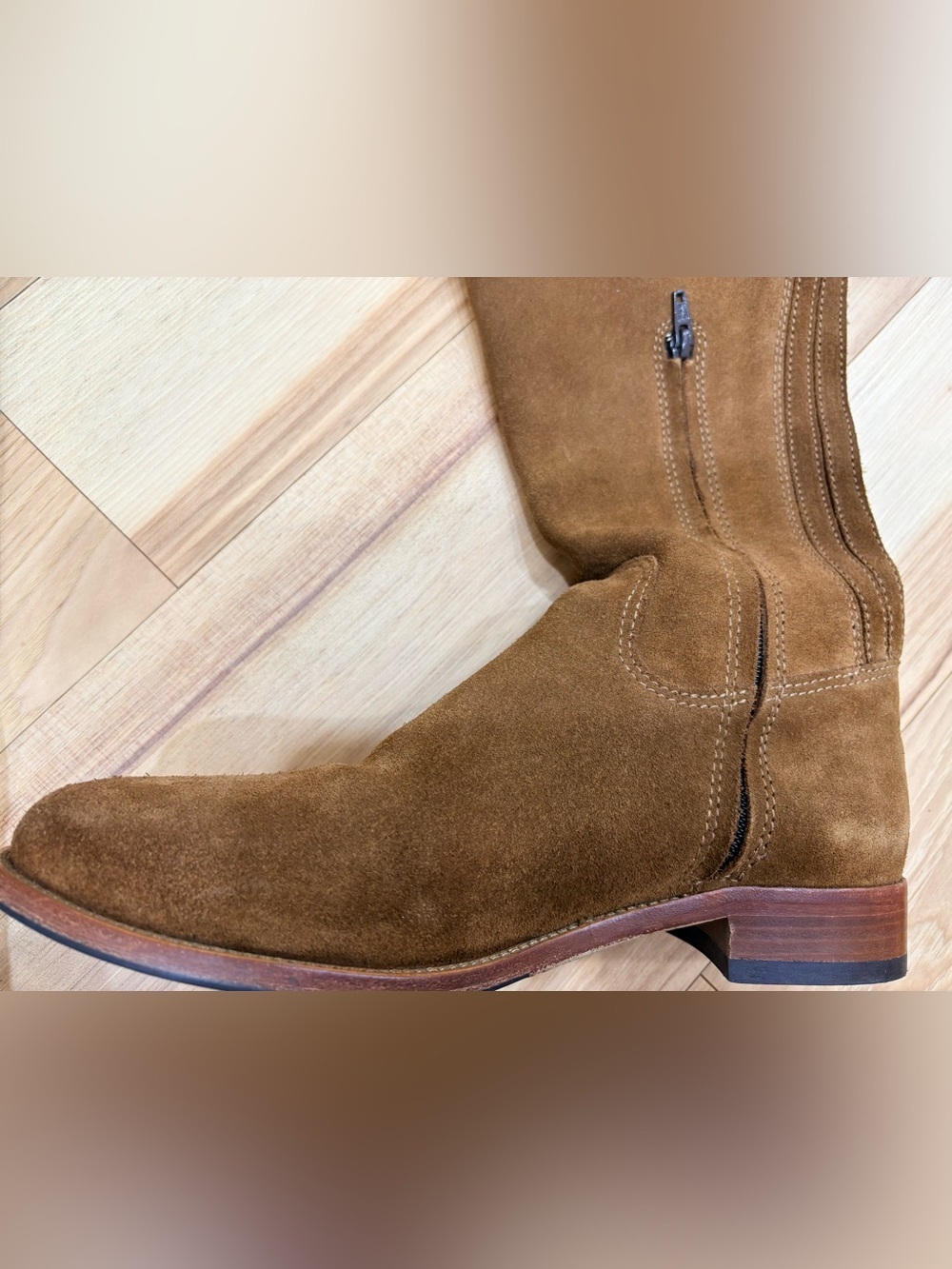 Fairfax & Favor Amira Flat Boot Tan Suede Leather 42 10 - Picture 6 of 11
